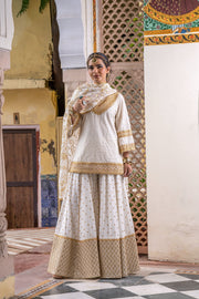 Gota Patti And Zari Detailing Poornima Cotton Kurta Sharara Set With Doriya Dupatta 5
