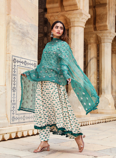 Padmini Green Anarkali Set Gulabo Jaipur