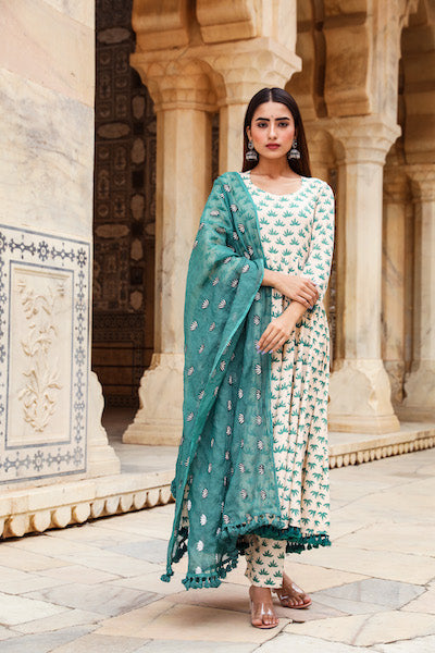 Padmini Green Anarkali Set Gulabo Jaipur