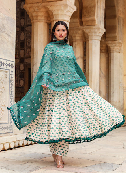 Padmini Green Anarkali Set Gulabo Jaipur