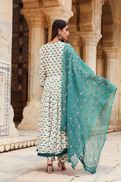Padmini Green Anarkali Set Gulabo Jaipur