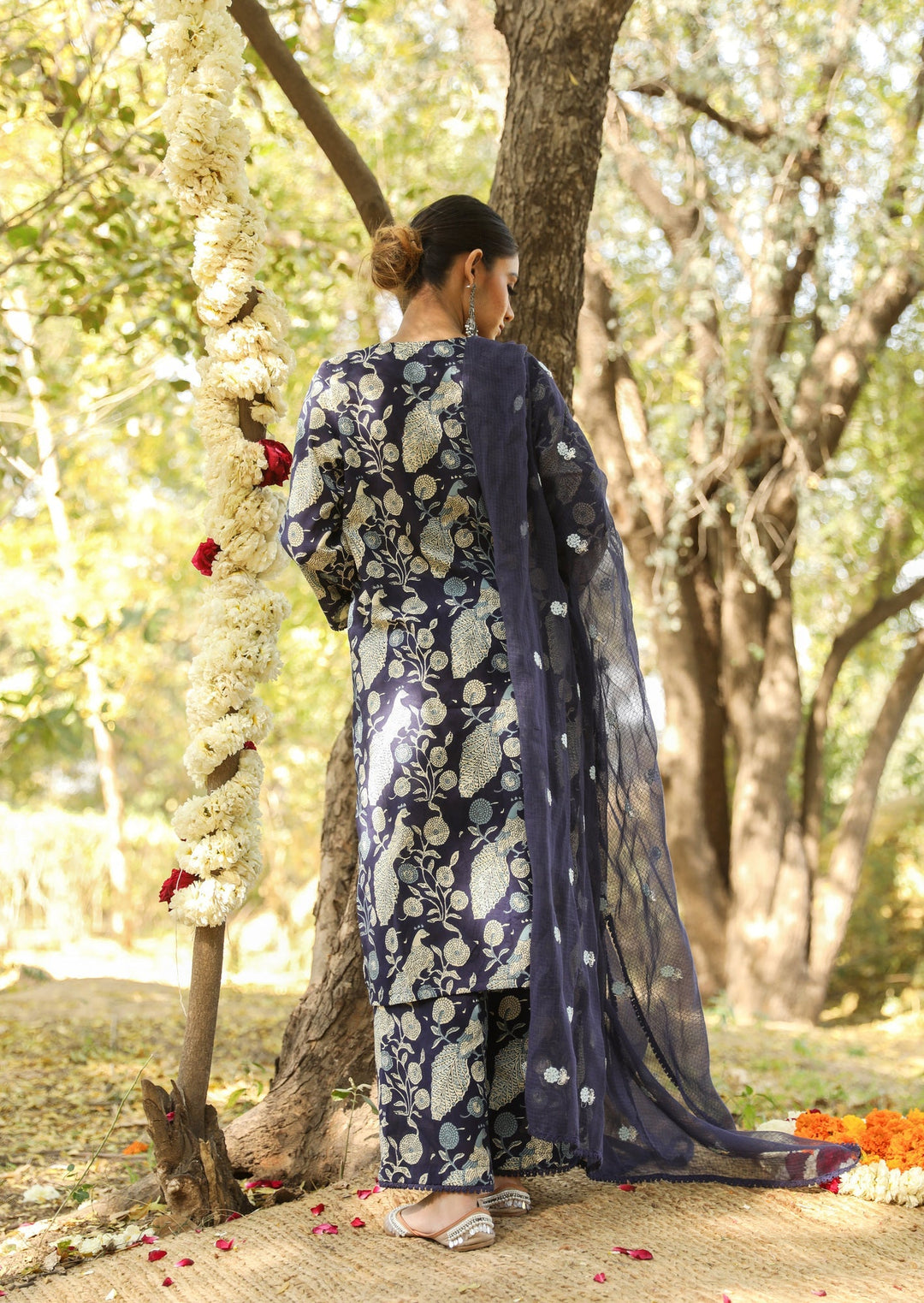 RAAJI NAVY STRAIGHT SET Gulabo Jaipur