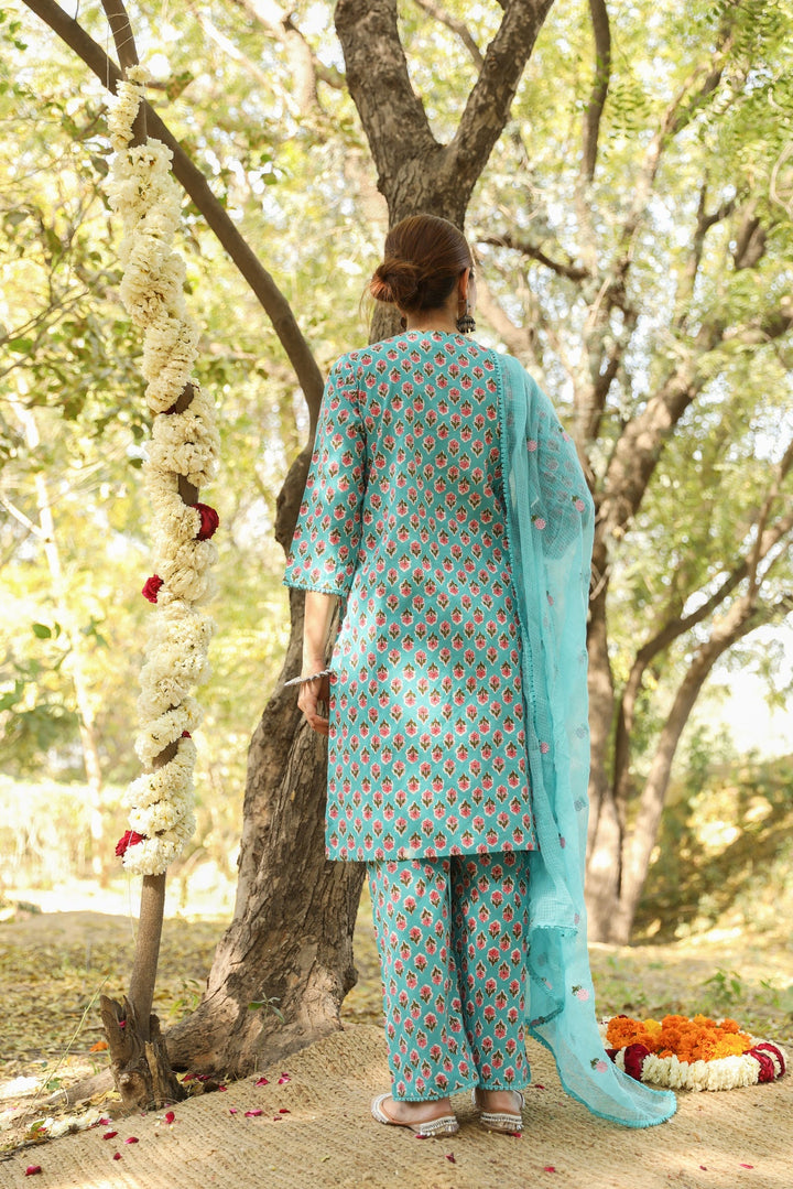 RAAJI SKY STRAIGHT SET Gulabo Jaipur