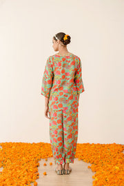 Gold Zardozi Rain Green Co-Ord Muslin Set 2