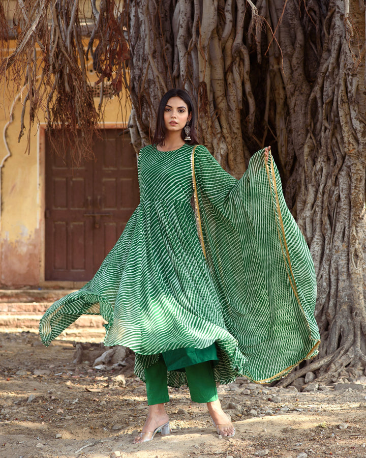 Rang Green Anarkali Set Gulabo Jaipur