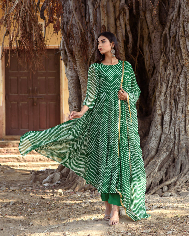 Rang Green Anarkali Set Gulabo Jaipur