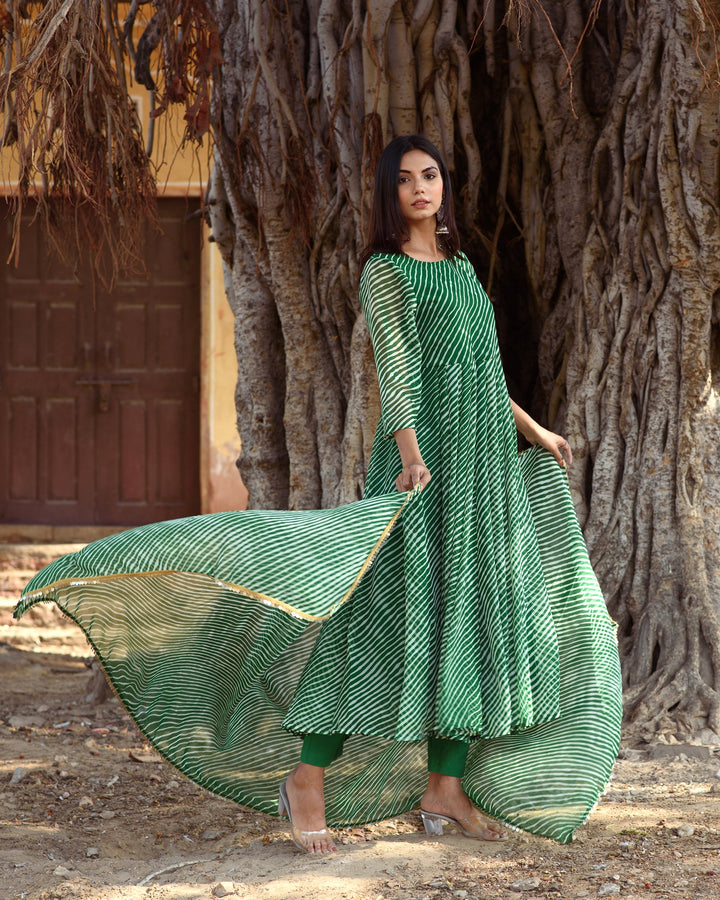 Rang Green Anarkali Set Gulabo Jaipur