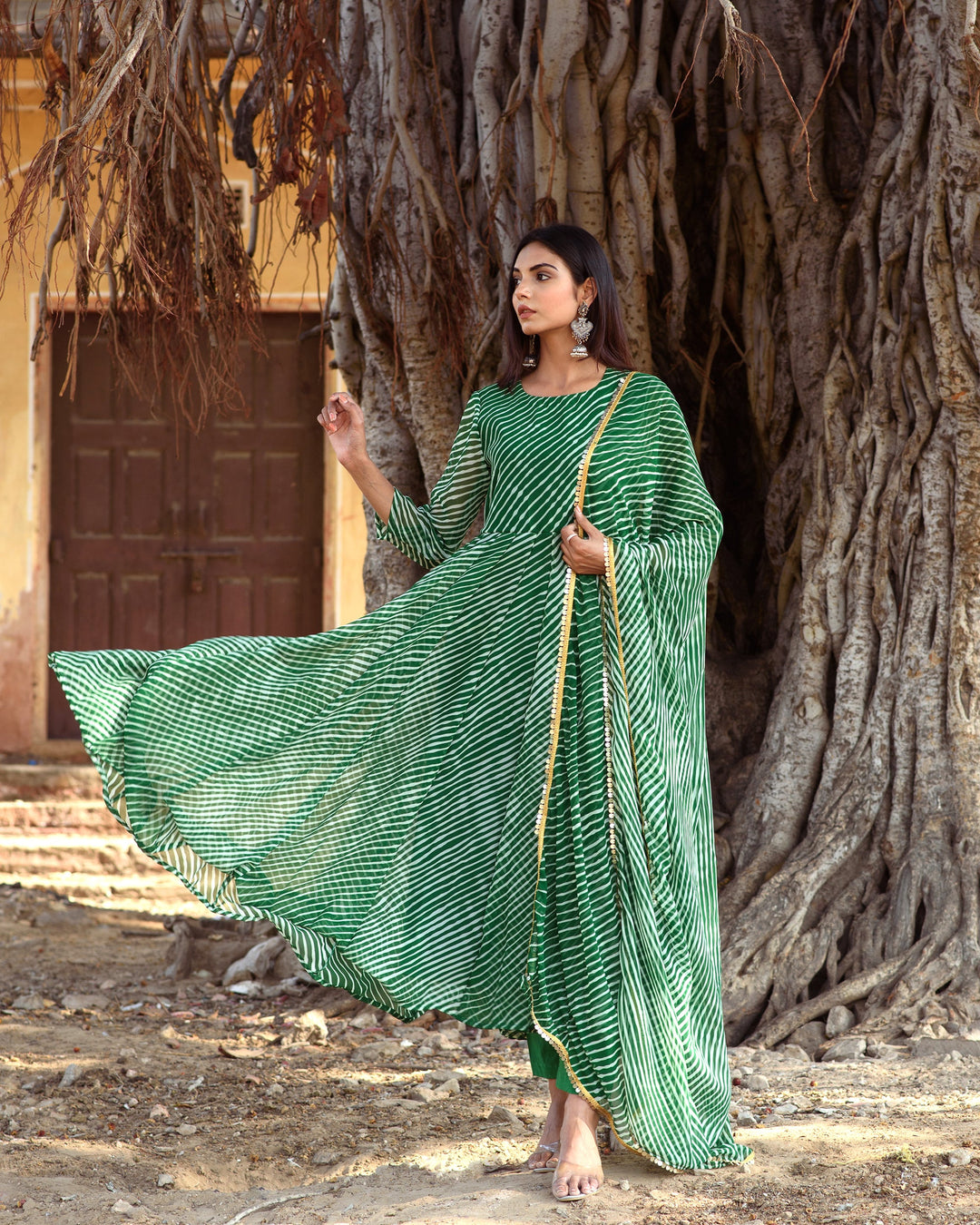 Rang Green Anarkali Set Gulabo Jaipur