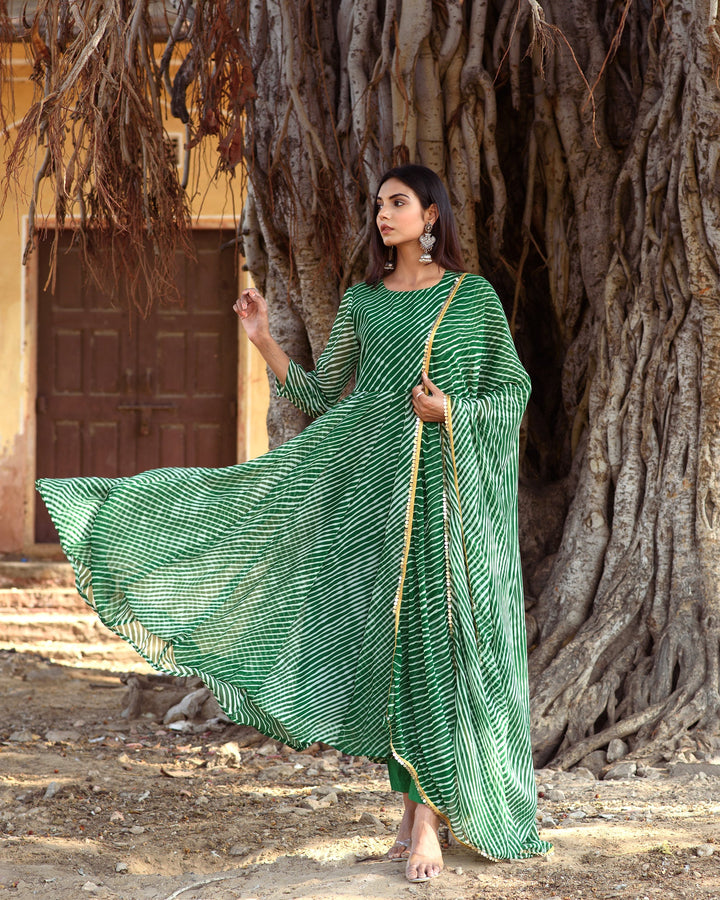 Rang Green Anarkali Set Gulabo Jaipur