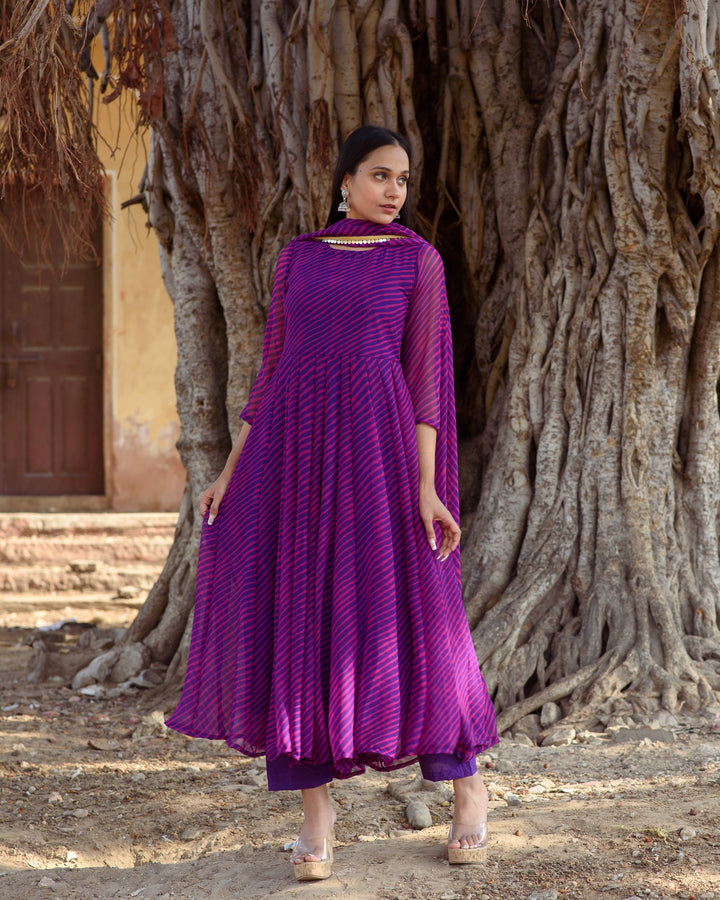 Rang Purple Anarkali Set Gulabo Jaipur