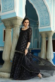 Rasna Bhasin In Mirror Embellished Raatrani Black Sharara Set With Organza Dupatta 3