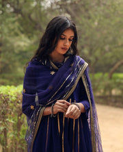 Resham Blue Georgette Anarkali Set With Dupatta 2