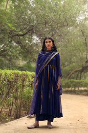 Resham Blue Georgette Anarkali Set With Dupatta 3