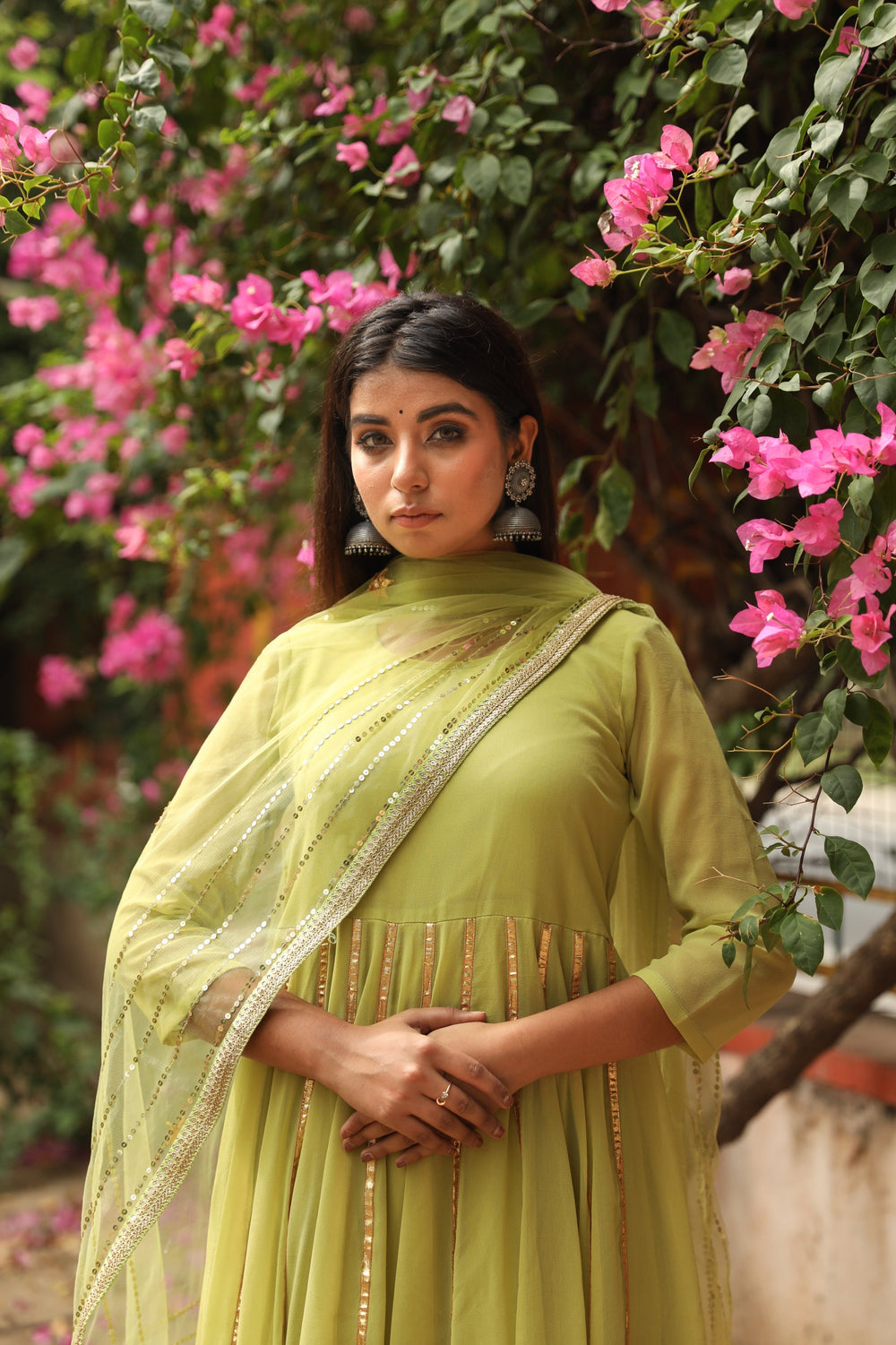 Resham Pista Anarkali Set Gulabo Jaipur
