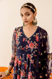 Ruby Blue  Anarkali Set 1