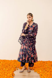 Ruby Blue  Anarkali Set 4