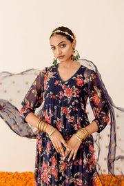 Ruby Blue  Anarkali Set 5