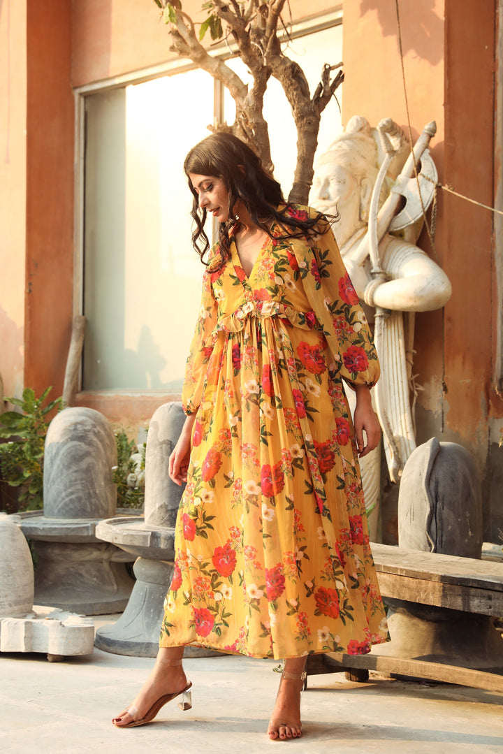 Ruby Yellow Dress Gulabo Jaipur