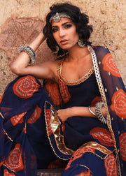 Sleeveless Georgette Shinaz Blue Sharara Set With Dupatta 2