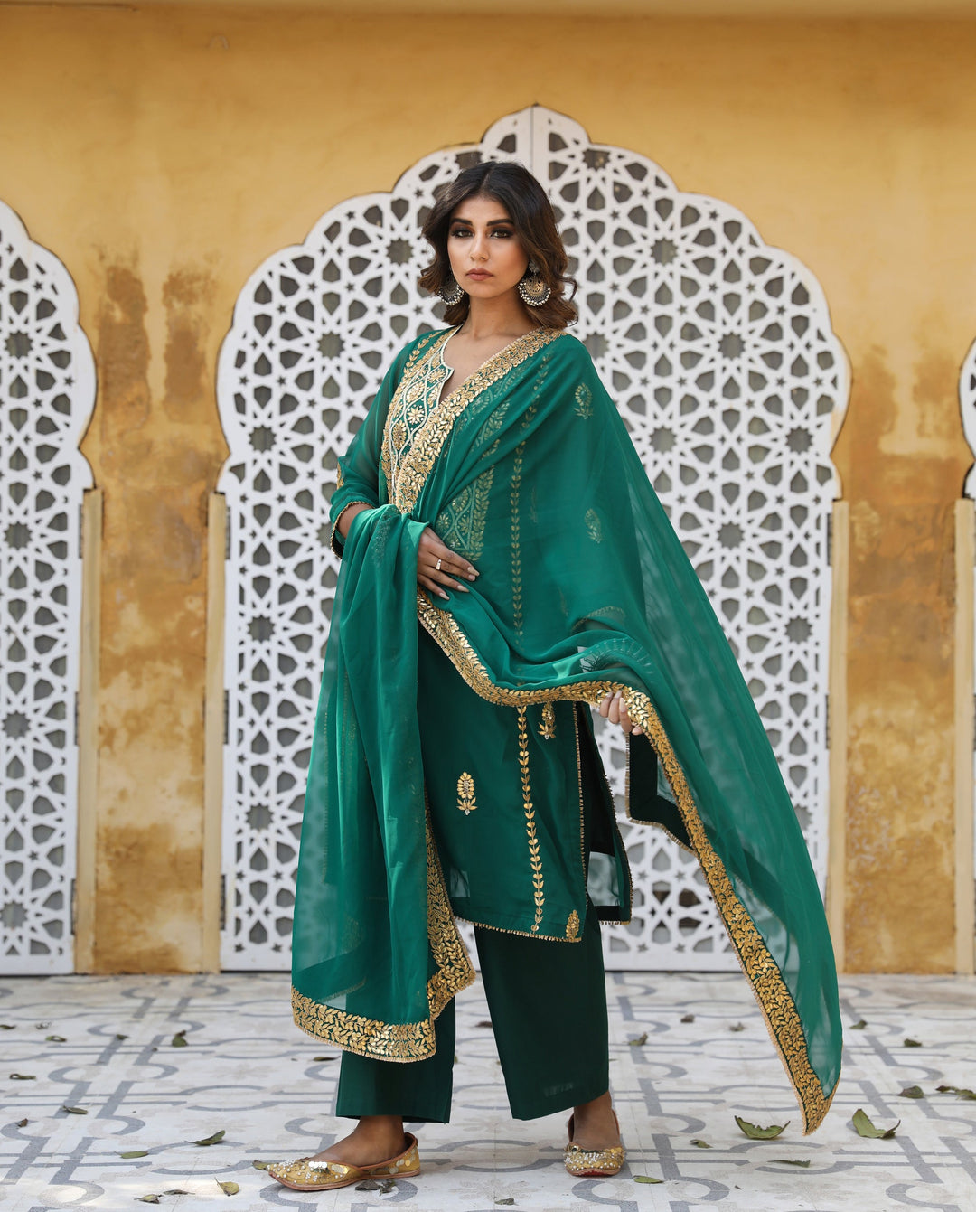 SHIZA GREEN SET Gulabo Jaipur