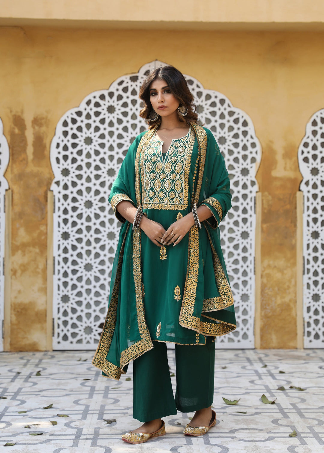 SHIZA GREEN SET Gulabo Jaipur