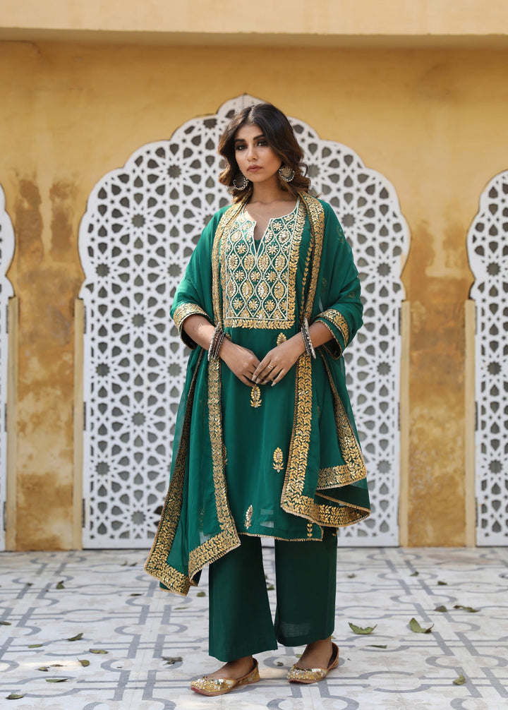 SHIZA GREEN SET Gulabo Jaipur