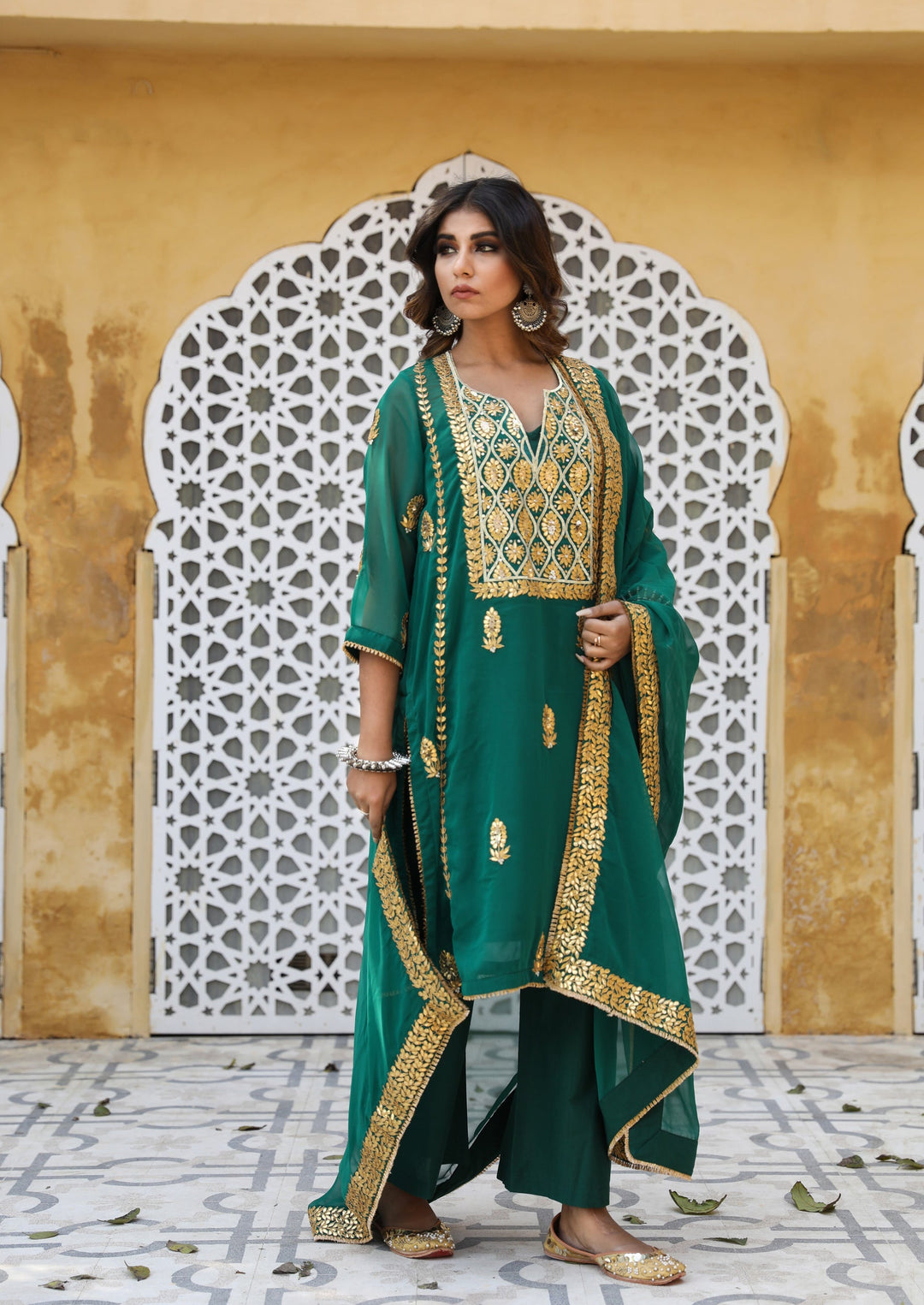 SHIZA GREEN SET Gulabo Jaipur