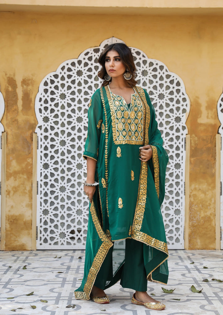 SHIZA GREEN SET Gulabo Jaipur