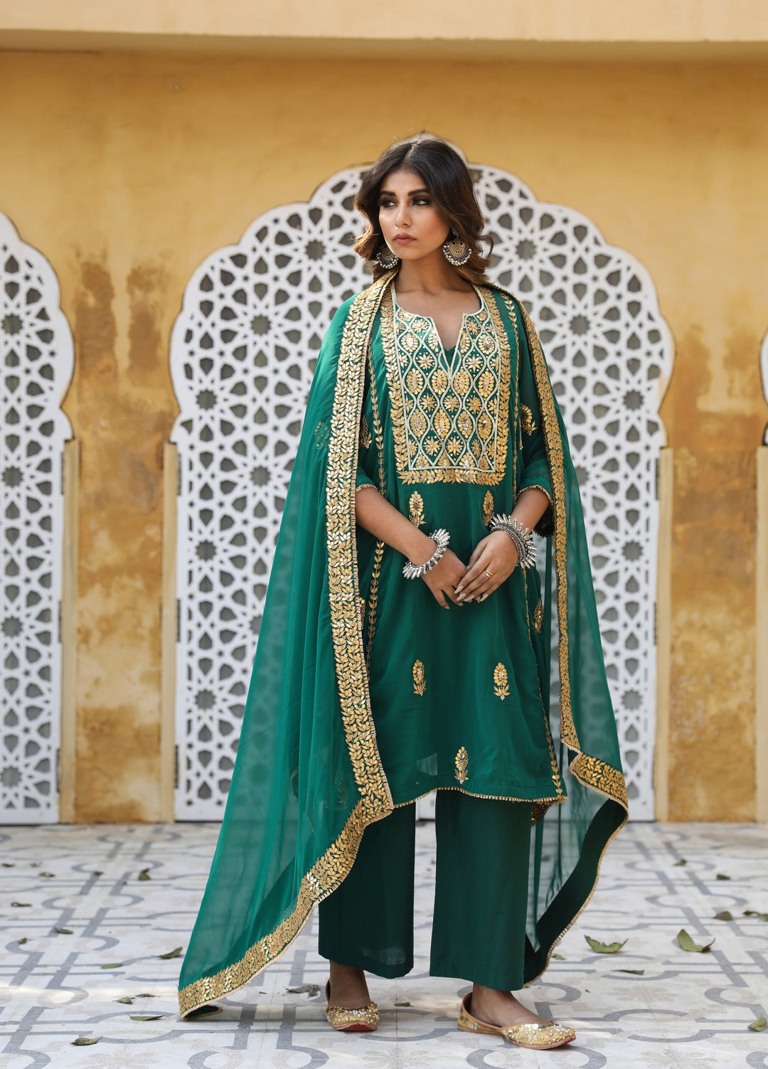 SHIZA GREEN SET Gulabo Jaipur