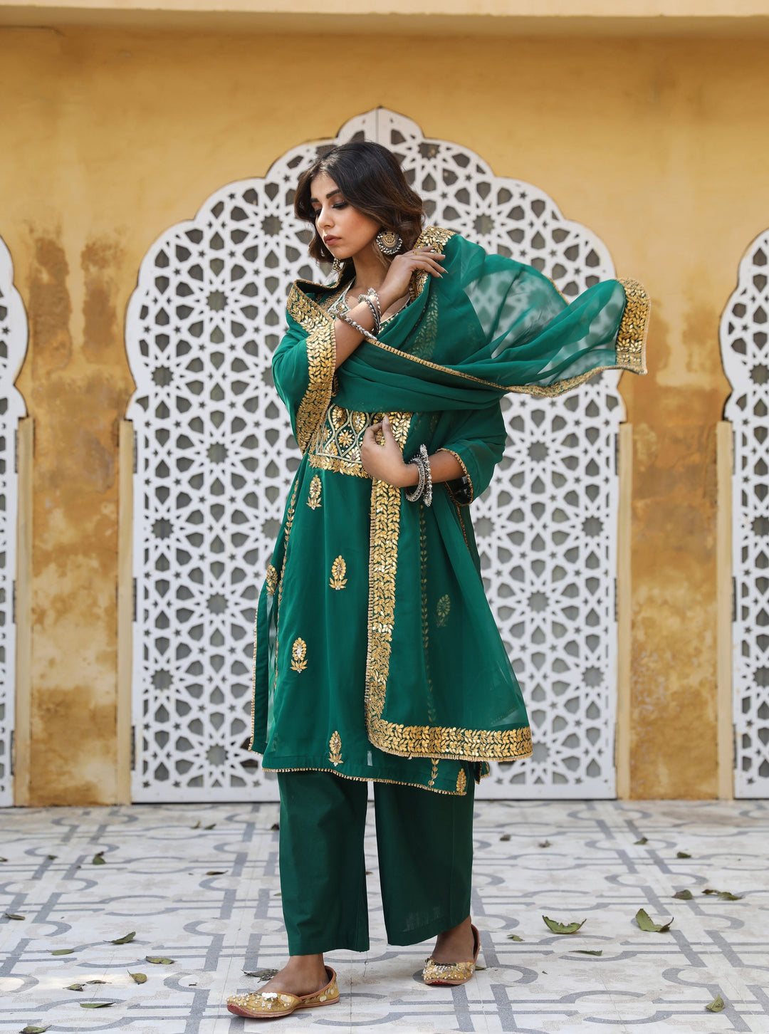 SHIZA GREEN SET Gulabo Jaipur
