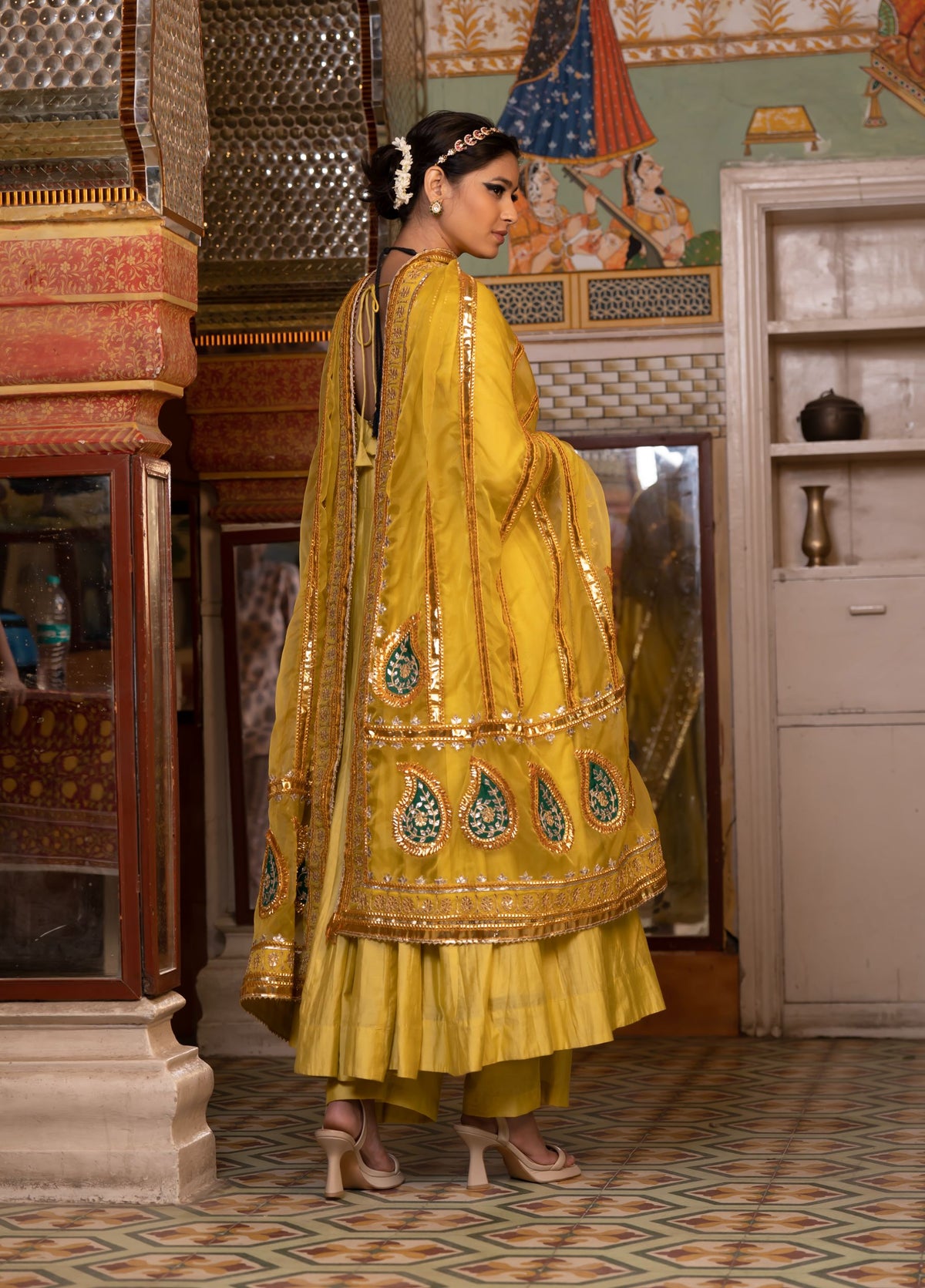Shri Yellow Anarkali Set