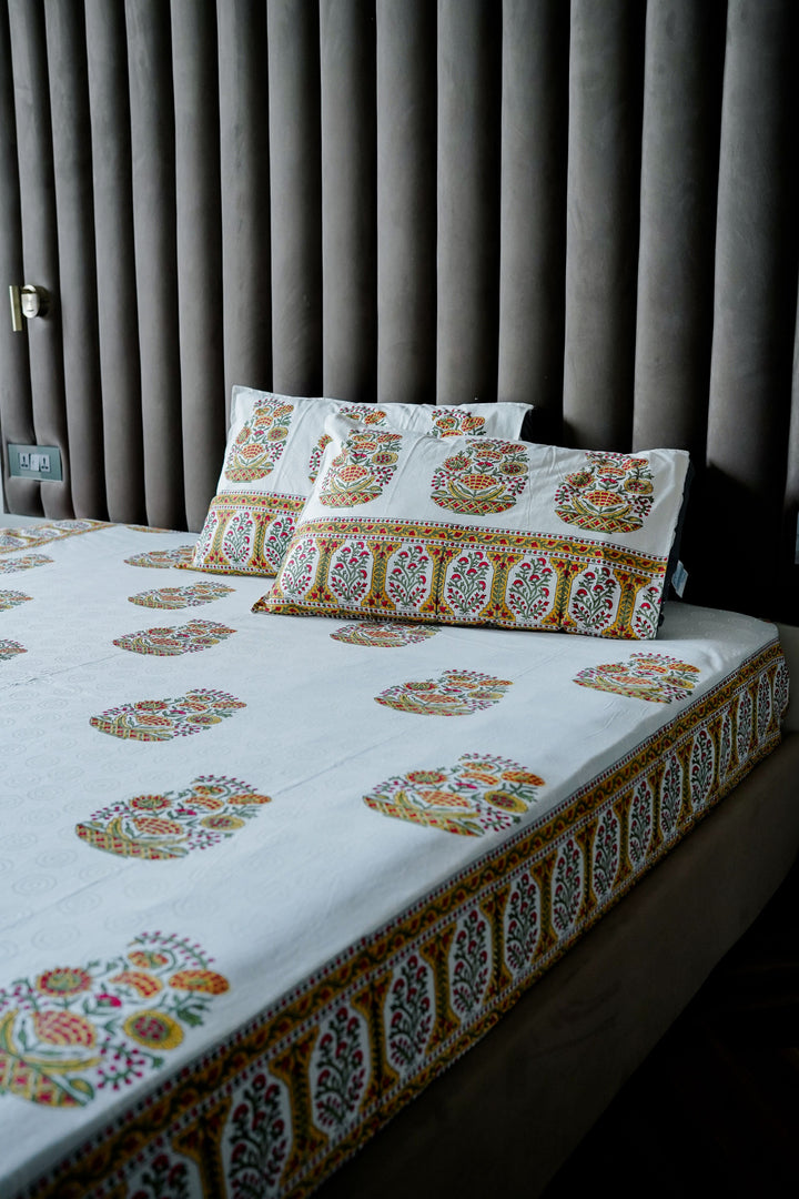 MUSTARD FLOWER POT BEDSHEET