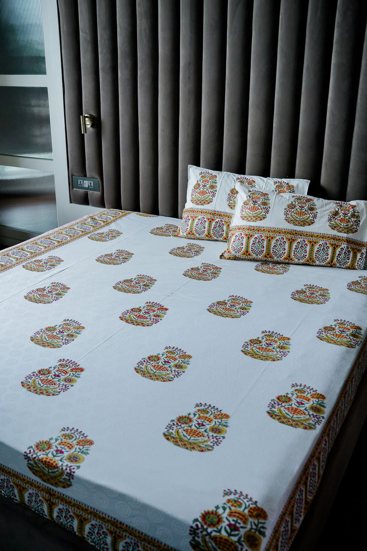 MUSTARD FLOWER POT BEDSHEET
