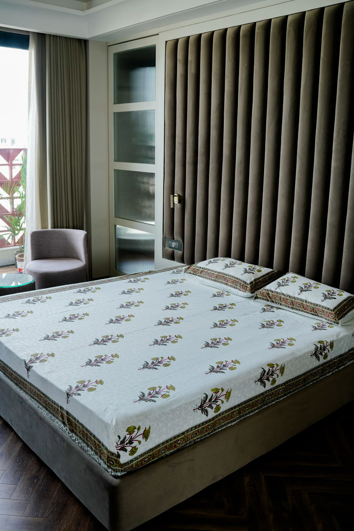 OLIVE FLOWER POT BEDSHEET
