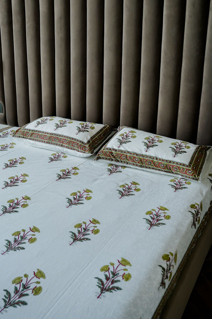 OLIVE FLOWER POT BEDSHEET