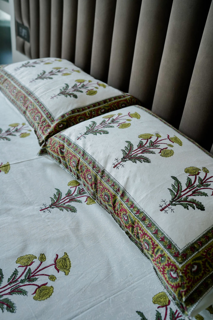 OLIVE FLOWER POT BEDSHEET