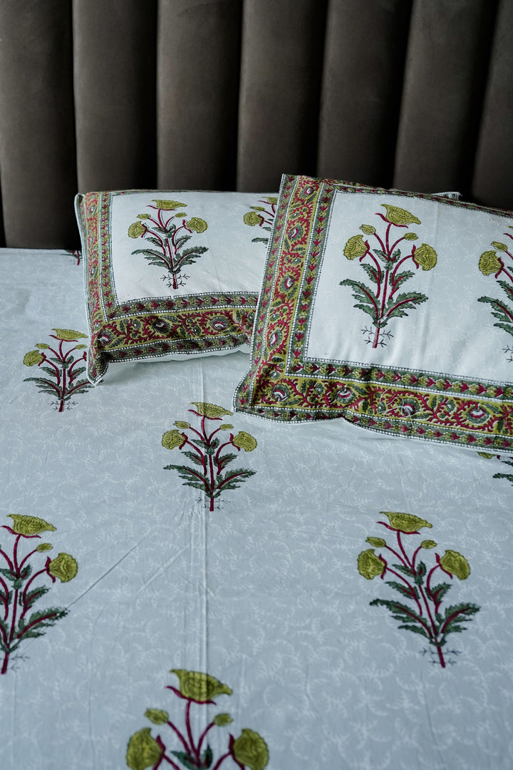 OLIVE FLOWER POT BEDSHEET