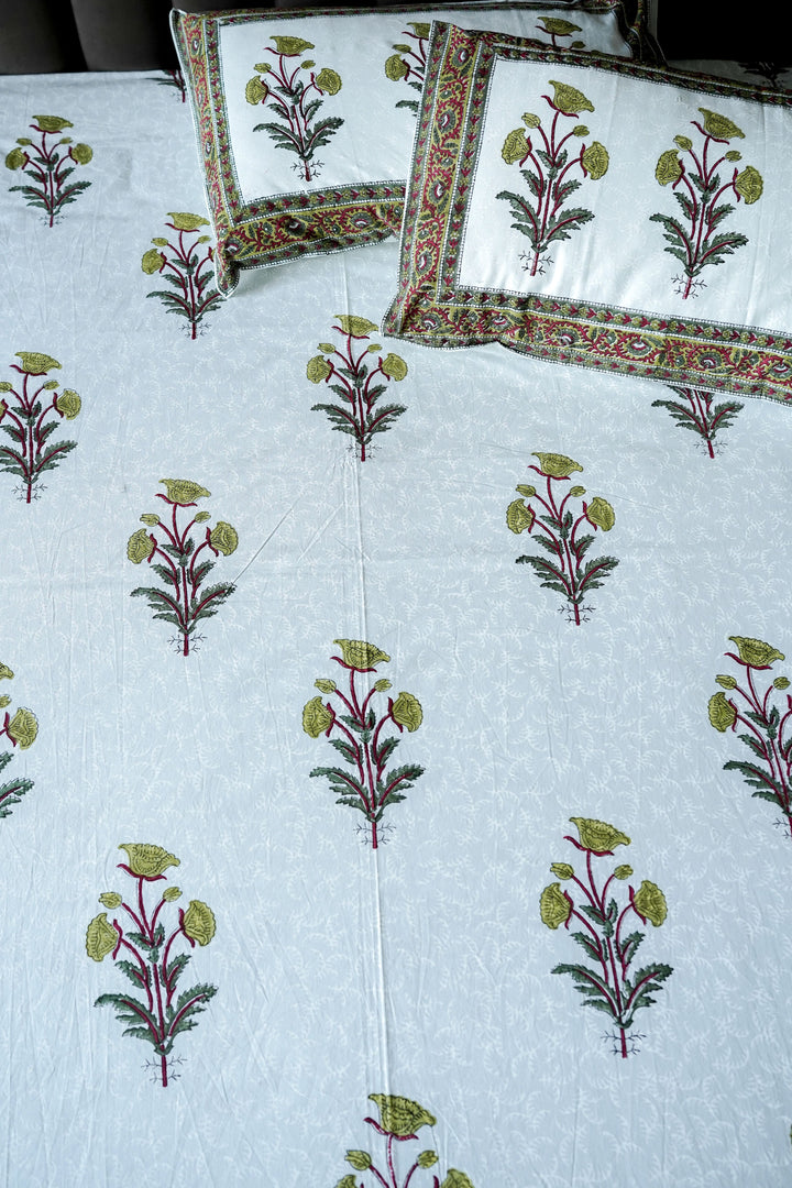 OLIVE FLOWER POT BEDSHEET