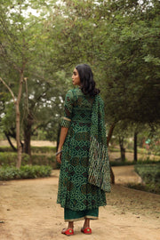 Bhandhani Georgette Sama Anarkali Green 5
