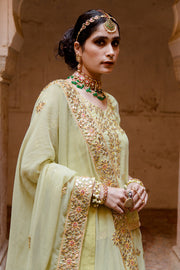 Georgette Kachi Patti Shagun Pista Lehenga With Dupatta 7