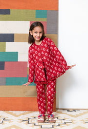 Shyla Red Cotton Co-Ord Set With Jacket 4