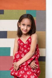 Shyla Red Cotton Co-Ord Set With Jacket 7