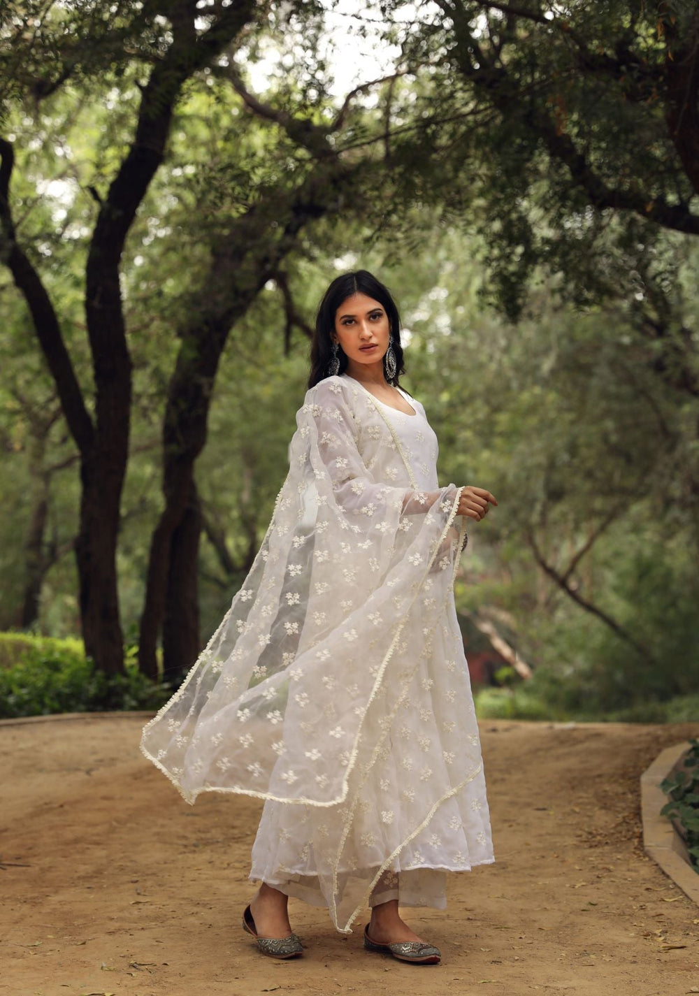 Suhana White Anarkali set Gulabo Jaipur