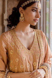 Gota And Taari Work Sweta Brown Muslin Kurta Set With Dupatta 5