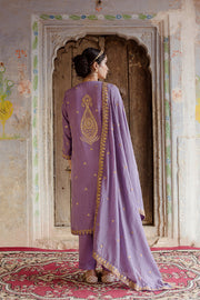 Gota And Taari Work Sweta Purple Muslin Set With Dupatta 6
