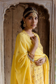 Gota And Taari Work Sweta Yellow Muslin Set With Dupatta 2