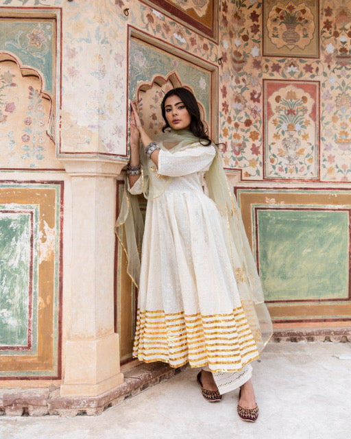 Tabu Green Anarkali Set Gulabo Jaipur