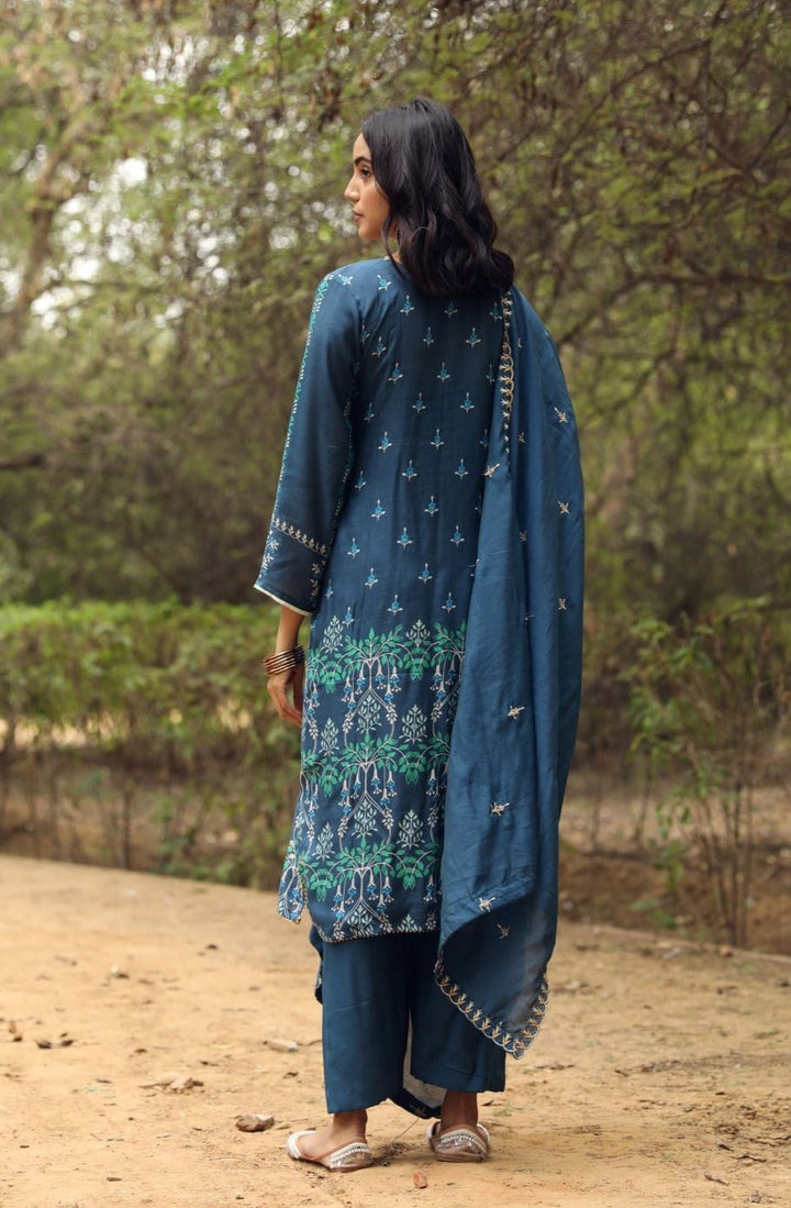 Tanaz Blue Straight Set Gulabo Jaipur
