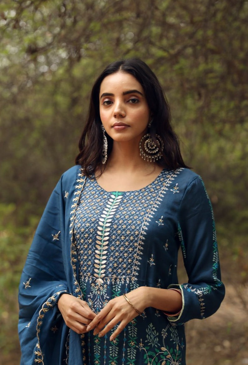 Tanaz Blue Straight Set Gulabo Jaipur