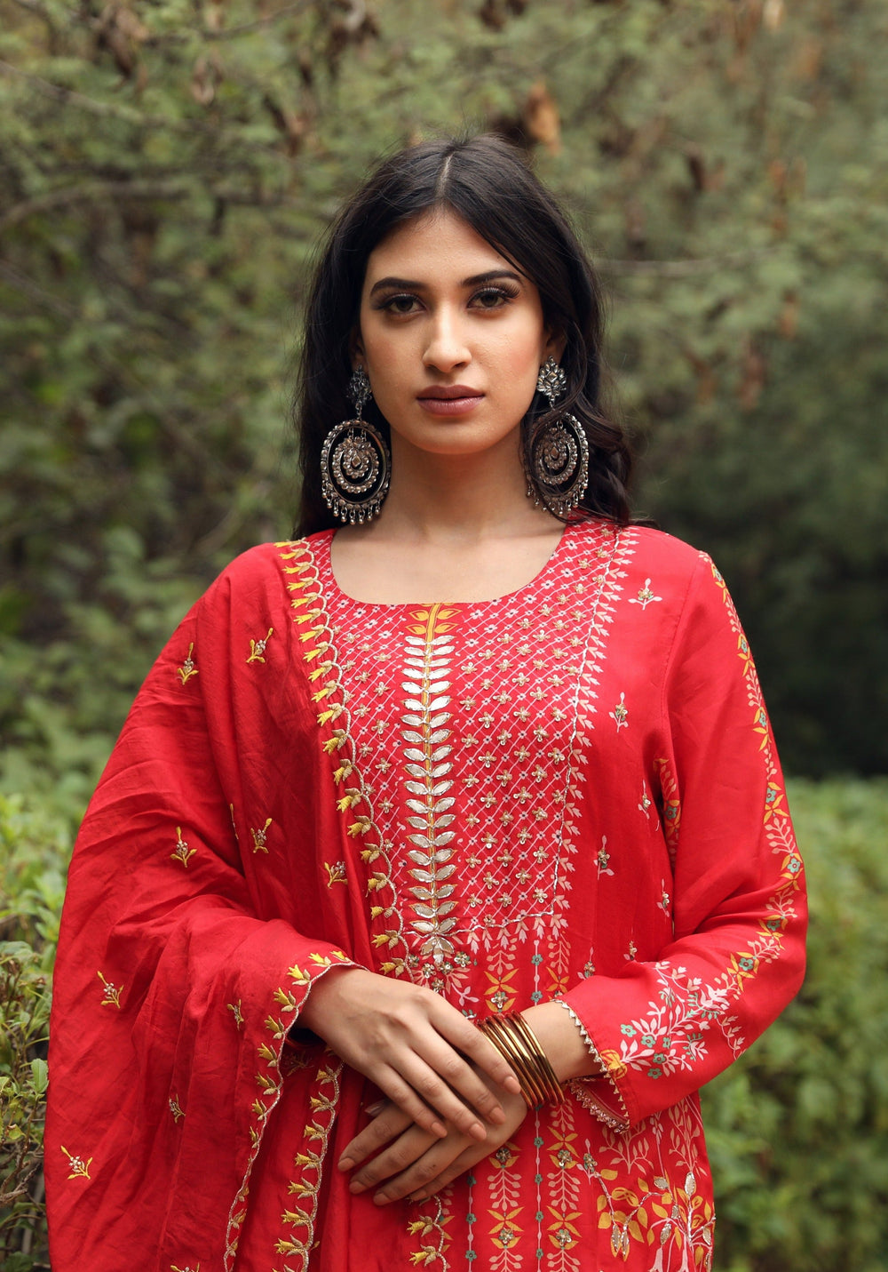 Tanaz Red Straight Set Gulabo Jaipur